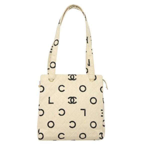Chanel Cc White Canvas Tote Bag (Pre-Owned) - Picture 1 of 16